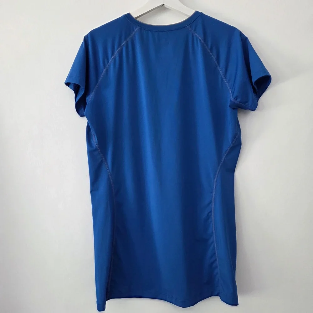 Nike Pro Training Shirt Blue Dri-FIT V-Neck Short Sleeve Women XL